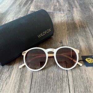 Wildfox White Frame Sunglasses with Brown Lenses
